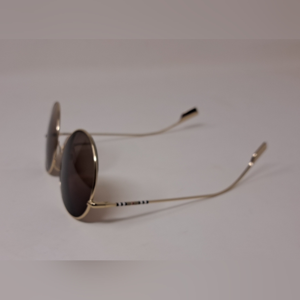 NWT Burberry Sunglasses Frames Only Round Gold Metal Full B3132 58-19-140 - Picture 12 of 14